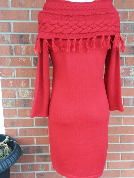 Red Liz Claiborne knit dress - Picture 3 of 7